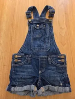 【日曜まで↓】GAPKIDSギャップキッズデニムオーバーオールショートパン120