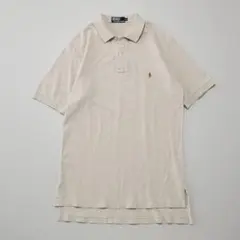 ラルフローレン ポロシャツ ベージュ L ワンポイント刺繍 定番