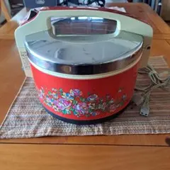 ジャンク品】象印 電子ジャー 昭和レトロ 炊飯器 花柄 当時物 4.4L