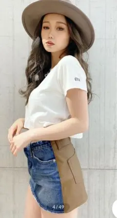 gyda デニムレザースカート