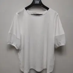 白色(袖チュール)Tシャツのサムネイル