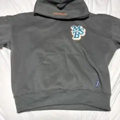 msbグレー フード付きパーカー 刺繍ロゴ