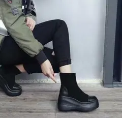 【新品】レディース 厚底 ローファー シューズマーティンブーツ