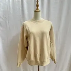 UNIQLOスウェットクルーネックシャツ（長袖）Lクリーム色系