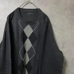 90s vintage 柄ニット　セーター　メンズ　古着　個性派　奇抜　Y2