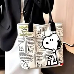 新品　スヌーピーSNOOPY キャンバストートバッグ　手提げ　大容量　エコバッグ