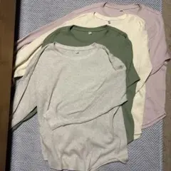 UNIQLO ワッフル長袖Tシャツ 4枚セット XLのサムネイル