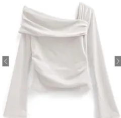 【Lサイズ】GRL ワンショルダードレープリブトップス[dk1374]