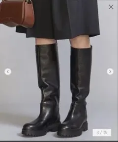 ユナイテッドアローズ　CORSO ROMA 9 レザー ロングブーツ　ブラック