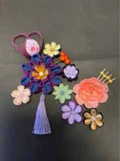 つまみ細工髪飾り　成人式　卒業式　C-111