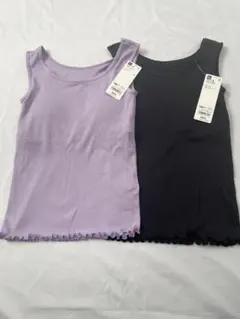 GU ジーユー ブラフィールプチリブタンクトップ 140cm 2枚セット