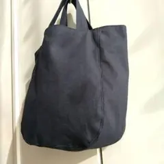 ハンドメイド ラウンドトートバック 帆布 ネイビー ころりん #73