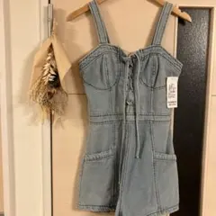 ライトブルー デニム サロペット