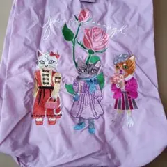 刺繍　エコバッグ　パープル系