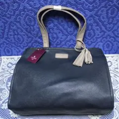 ✳未使用ですが「レディースバッグ」ネイビー・手提げ型✳大ぶりで収納力大です✳
