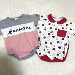 ゲリラセール！まとめ売り♡ベビーロンパース 70cm 2枚セット KANGOLのサムネイル