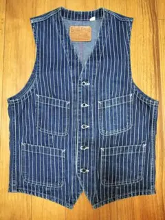 SUGAR CANE インディゴストライプ ベスト 38