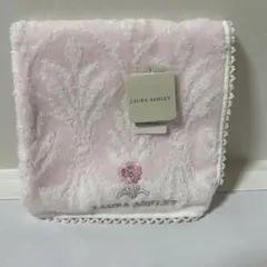【新品】LAURA ASHLEY ローラアシュレイ タオルハンカチ 花柄 ピンク