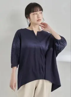 earth music&ecology スリーブアイレットレース　カットソー