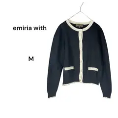 エミリアウィズ emiria with ニットカーディガン M 黒 白飾りボタンのサムネイル
