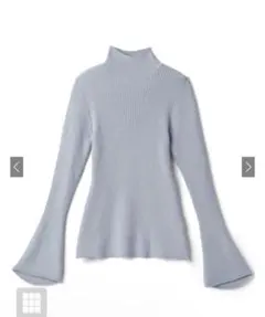 GRLハイネックベルスリーブリブニットトップス[k9064b]