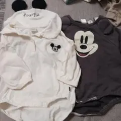 フタフタ ミッキーマウス ロンパース 70