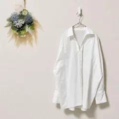 ADAM ET ROPE AER スキッパーシャツ 白 オーバーサイズ 長袖のサムネイル