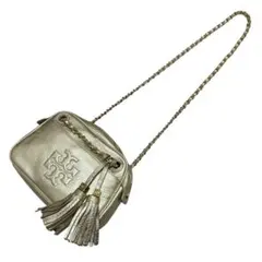 TORY BURCH チェーンショルダーバッグ　ゴールド　メタリック