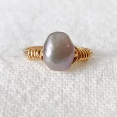 淡水パール　天然石リング g360 ete agete nojess