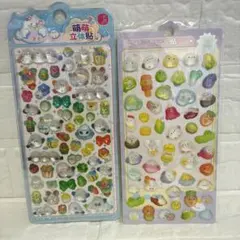 シマエナガ★インコ　ボンボンドロップ風シール2枚セット