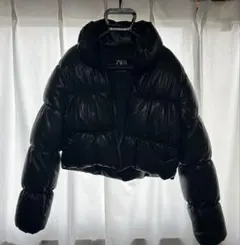 ZARA ブラック ショートダウンジャケット S