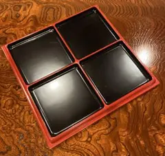 未使用】平安 象彦 菊蒔絵 小吸物膳 5客組 共箱 懐石道具 木製漆器