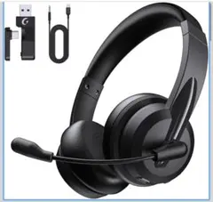 ワイヤレスヘッドセット マイク付きBluetooth5.3/USB/Type-C