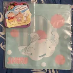 クレヨンしんちゃん F賞 ジッパーバッグ&ステッカーセット シロ シール