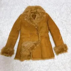 Criginal レザーダブルコート　羊革　本革　ラム　レディース　M