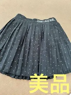 JENNI LOVE GIRL 黒 ドット柄 プリーツスカート