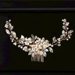 クリスタルとパール　ヘアアクセサリー