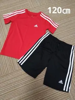adidas キッズ　半袖ハーフパンツ　セットアップ　120㎝