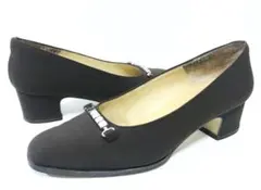 銀座かねまつ｜ビットデザイン スエード ヒール パンプス