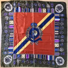 【Ralph Lauren】ラルフローレン 大判スカーフ エンブレムミリタリー柄