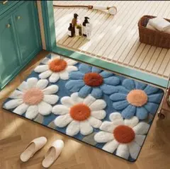 玄関マット 花柄 滑り止め バスマット キッチンマット 花柄 マット洗える