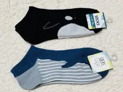 レディースソックス　2足組　クジラ　シャチ