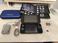 ニンテンドー2DS LL ブラック×ターコイズ 本体ケース・充電器・ソフト付