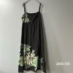 ROXY ロキシー マキシワンピース XL ボタニカル柄 コットン100%