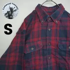 US古着 Fadedglory フランネルシャツ S レッド ネイビー