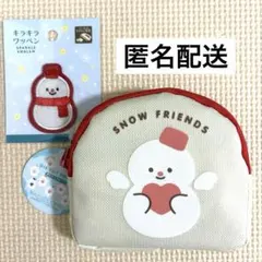 캔두 눈사람 다이컷 파우치 반짝이 헝겊 눈사람 레드 2점