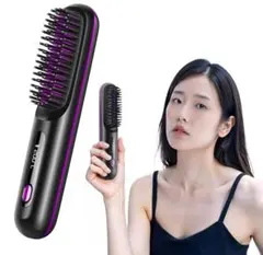 ブラシヘアアイロン ブラック/パープル