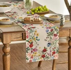 テーブルランナー 花柄 182㎝×33㎝　フラワー 北欧 ナチュラル