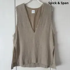 Spick & Span リネンツイードベスト Vネック ノースリーブ 春 夏