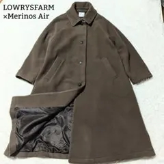 美品◎ローリーズファーム メリノウール ステンコート ロングコート F 茶